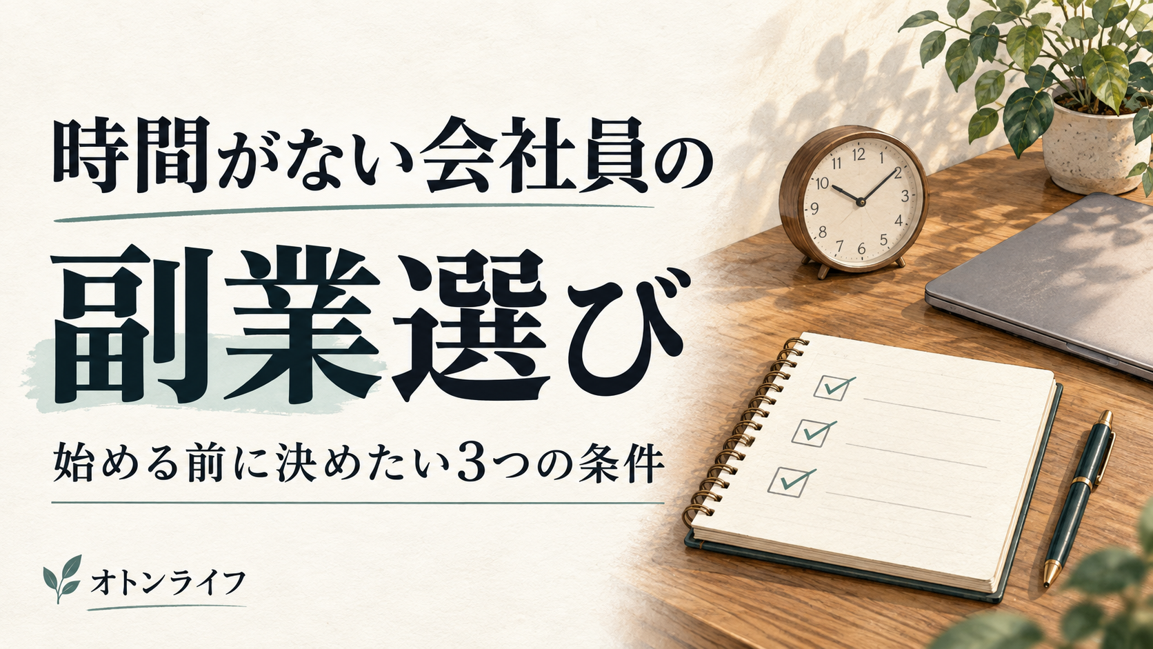 時間がない会社員の副業選び。始める前に決めたい3つの条件。